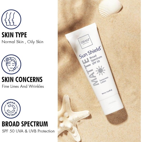 OBAGI SUNSCREEN SUN SHIELD MATTE BROAD SPECTRUM SPF 50 OBAGI SUNSCREEN SUN SHIELD MATTE BROAD SPECTRUM SPF 50